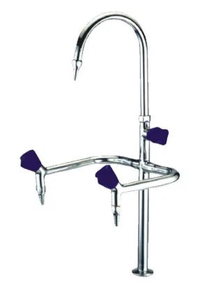 ट्रिपल हेड बेंच टॉप GOOSENECK लैब वाटर टैप